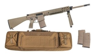 PSA Sabre AR-10 Rifle Billet 20" 6.5 Creedmoor Rifle w/ 12.5" Quad Rail, A1 Stock, Magpul Bi-Pod, 3 Mags, & Sabre Bag, FDE
