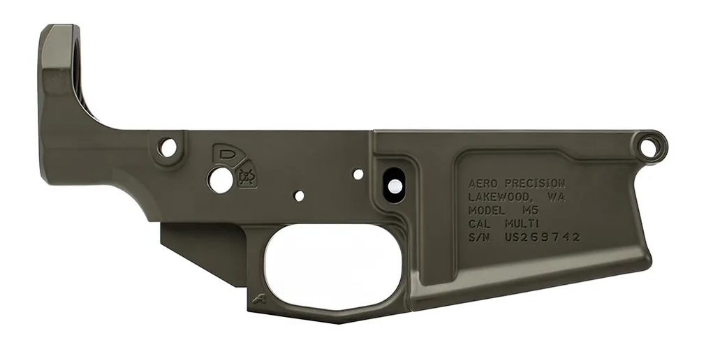 M5 (.308) Stripped Lower Receiver - OD Green Cerakote - Image 2
