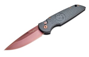 Nighthawk Custom ProTech TR3 Copper Rose Gold Pro-Tech Knife, TR-3, Nighthawk Custom Dimples & Moon Hawk