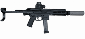 B&T SPC9 9MM PISTOL WITH BRACE, B&T PRINT-X RBS SUPPRESSOR & EOTECH OPTIC