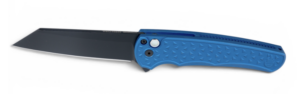 ATLAS GUNWORKS × PRO-TECH MALIBU — BLUE HANDLE & BLACK DLC MAGNACUT REVERSE TANTO